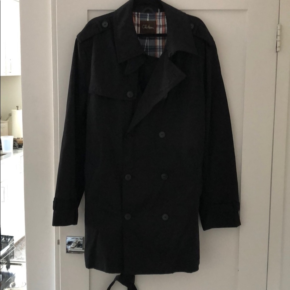 Black cole Haan 3xl trench rain coat. Nylon